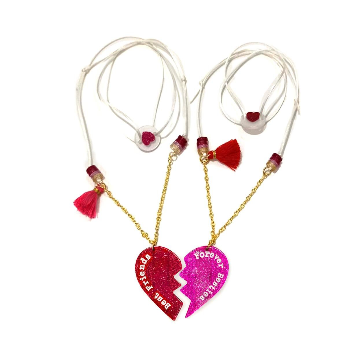BEST FRIENDS FOREVER HEARTS NECKLACE (PREORDER) - LILIES & ROSES
