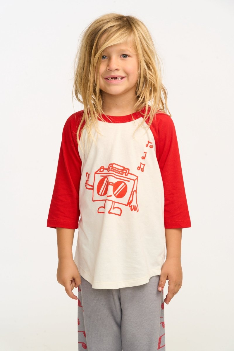 BOOMBOX RAGLAN LONG SLEEVE TSHIRT (PREORDER) - CHASER KIDS