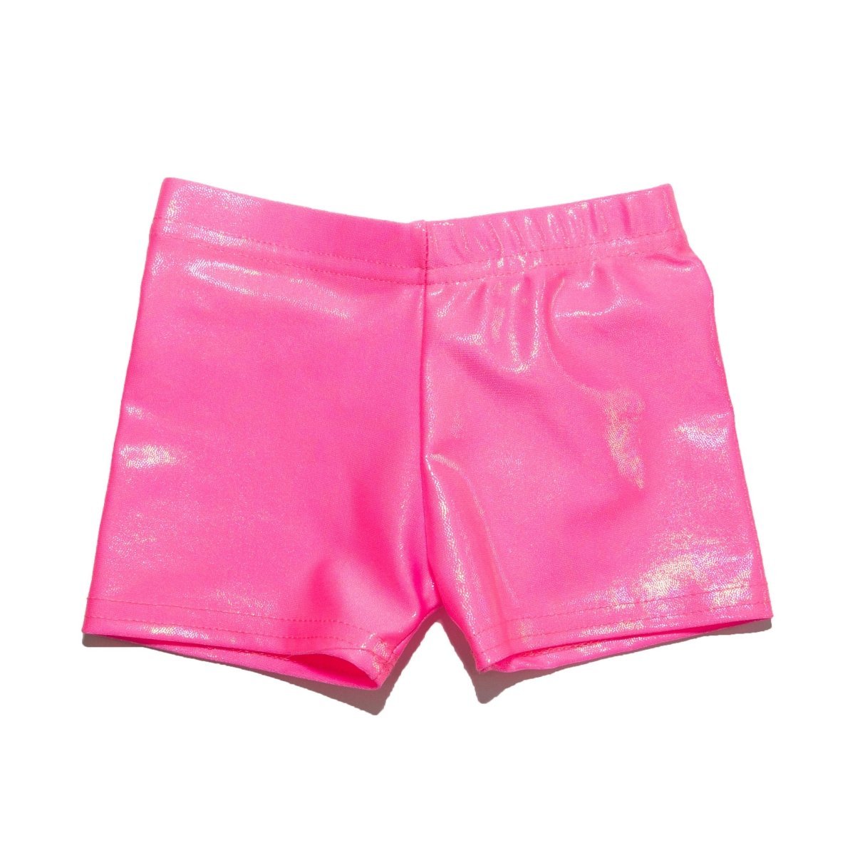 BUBBLEGUM METALLIC BIKER SHORTS - SHORTS