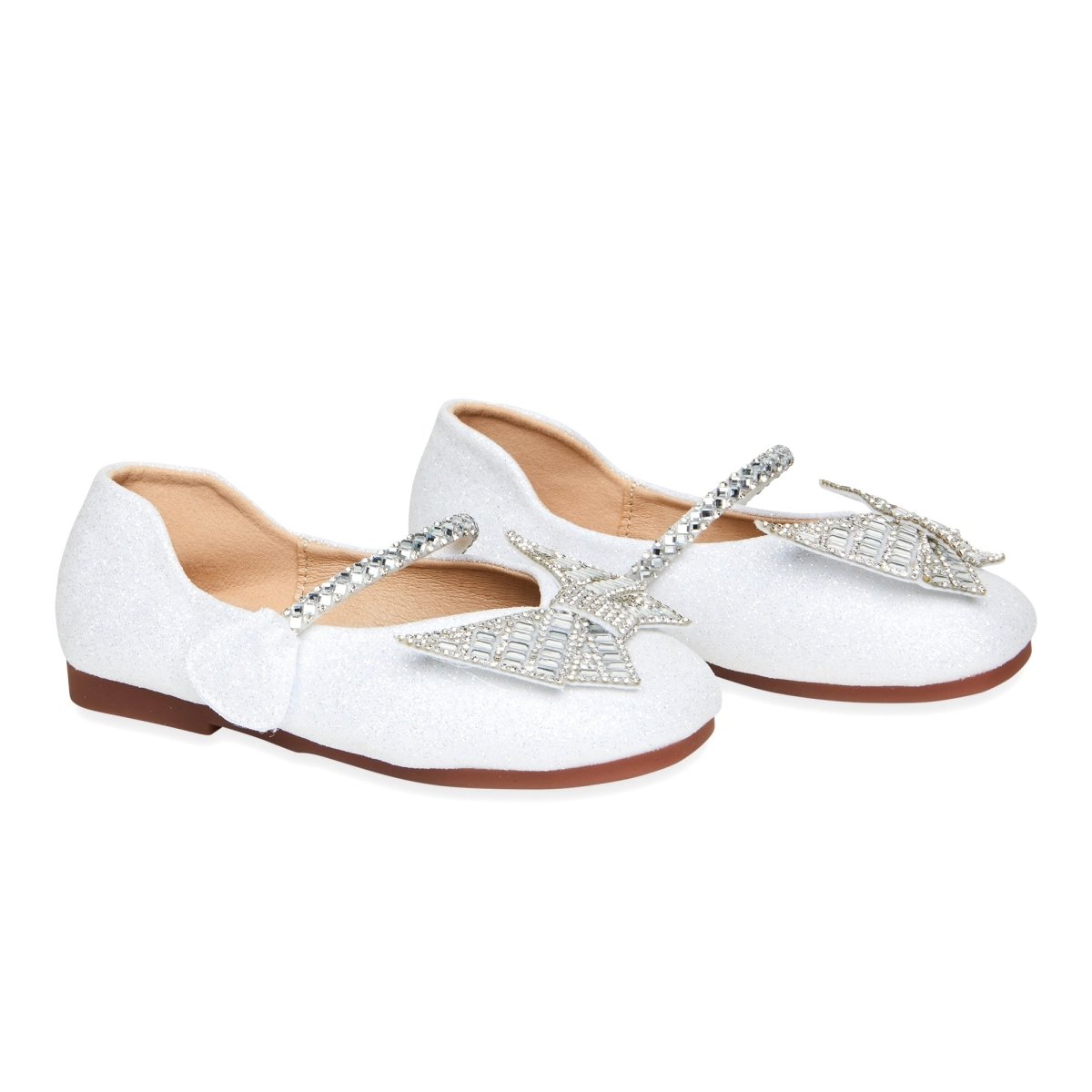 ELLA BUTTERFLY CRYSTAL GLITTER SHOES - FLATS