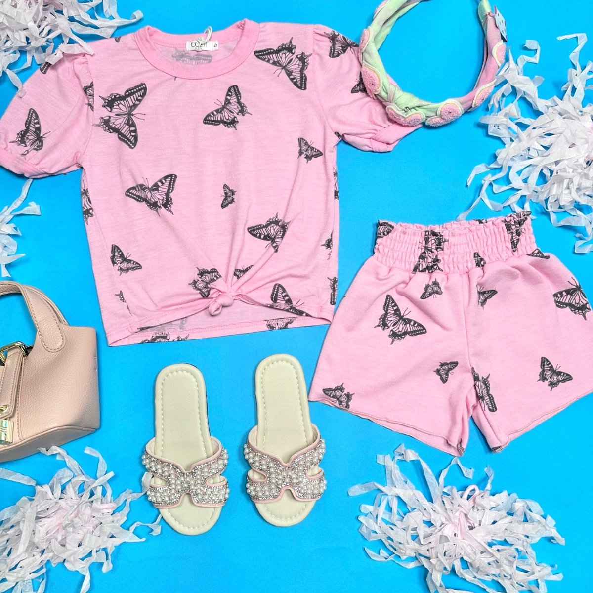 BUTTERFLY PUFF SLEEVE TSHIRT - SHORT SLEEVE TOPS