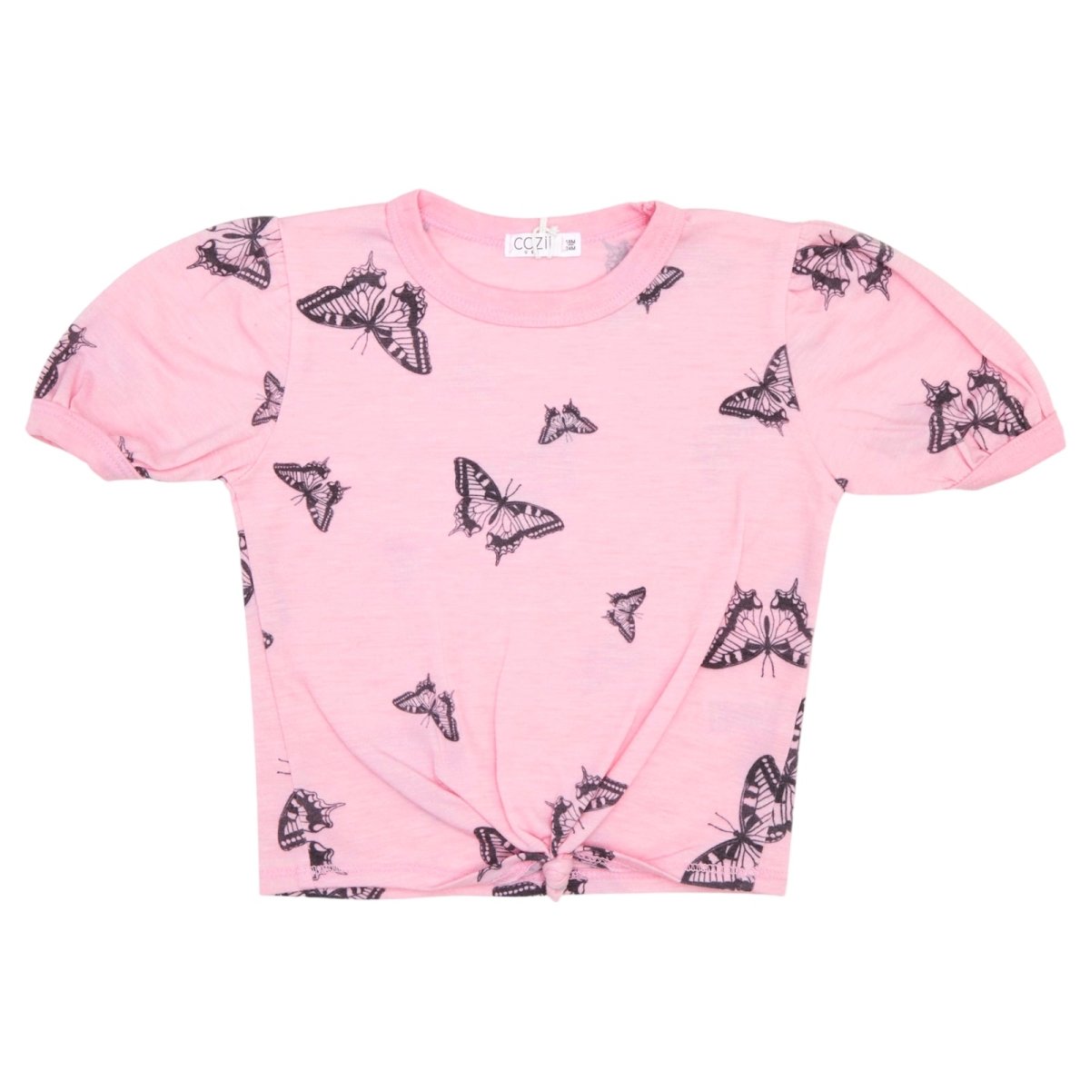 BUTTERFLY PUFF SLEEVE TSHIRT - SHORT SLEEVE TOPS