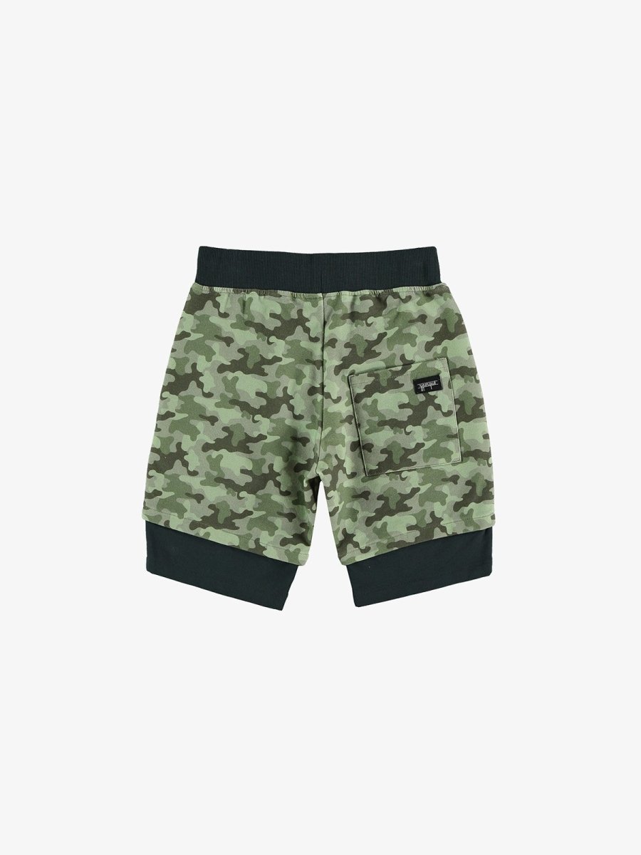 CAMO LAYERED SHORTS - SHORTS