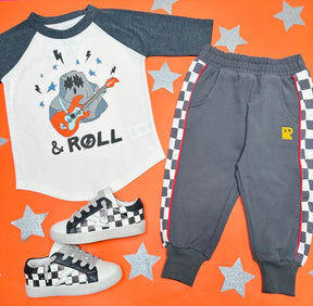 CHECKERED RACER SWEATPANTS - ROCK YOUR BABY