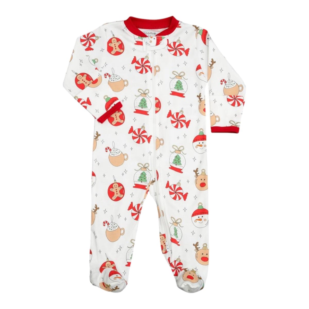 CHRISTMAS ORNAMENTS ZIP FOOTIES (PREORDER) - NOOMIE