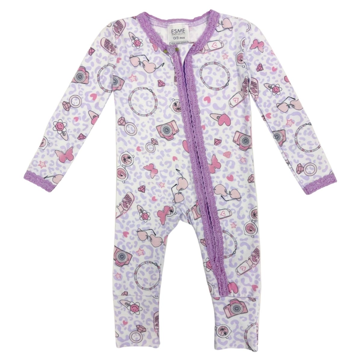 COOL GIRL FAVE ICONS ZIP FOOTIE - ESME