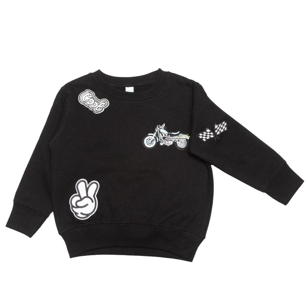 COOL MOTORCYCLE PATCHES SWEATSHIRT - SWEATERS