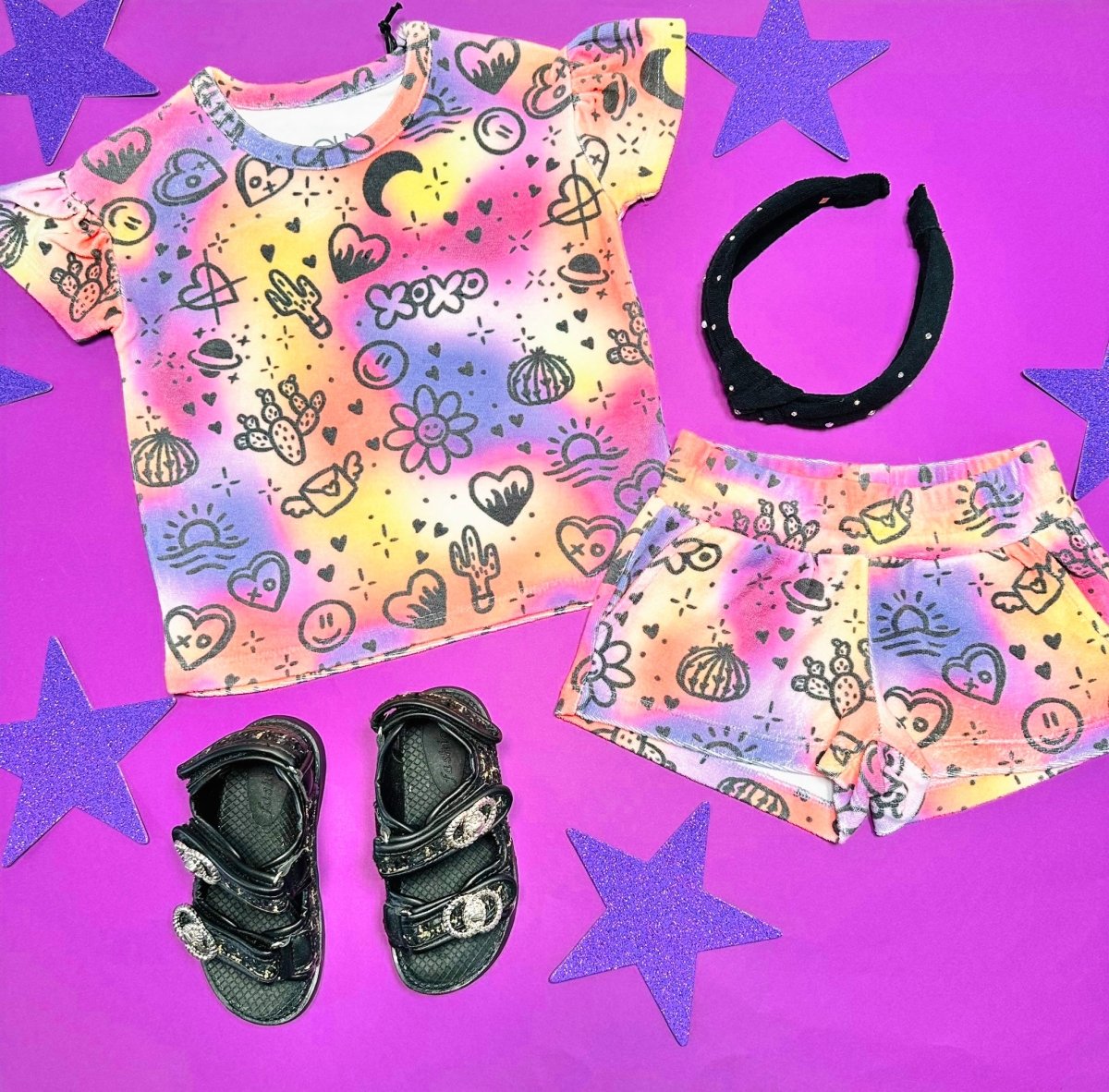 COSMIC SUNSET JADE SHORTS - CHASER KIDS