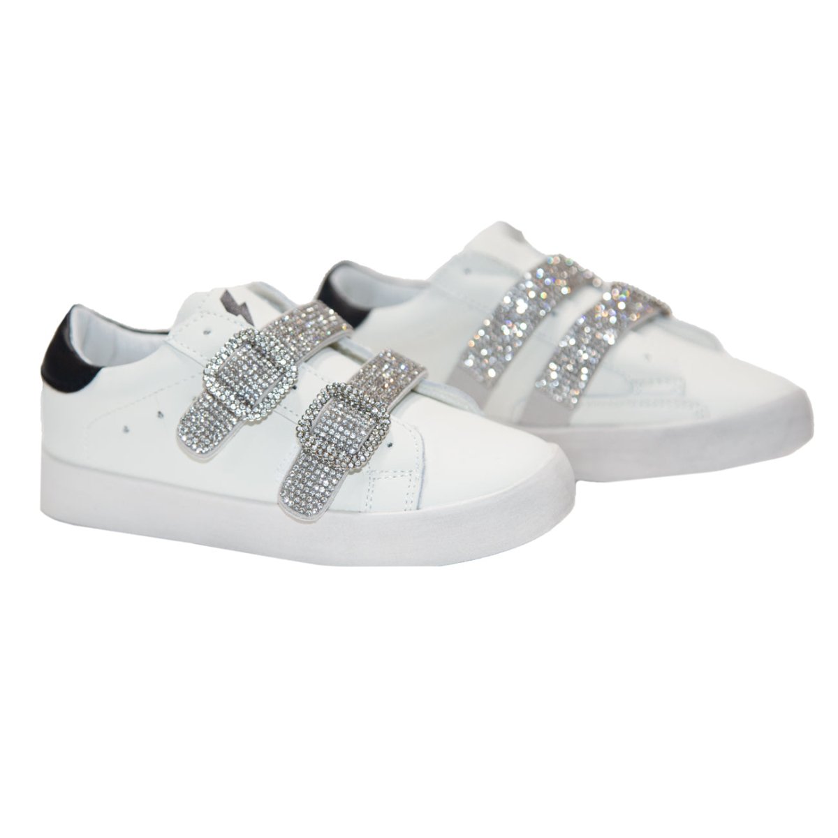 JACKIE CRYSTAL VELCRO BUCKLE SNEAKERS - SNEAKERS