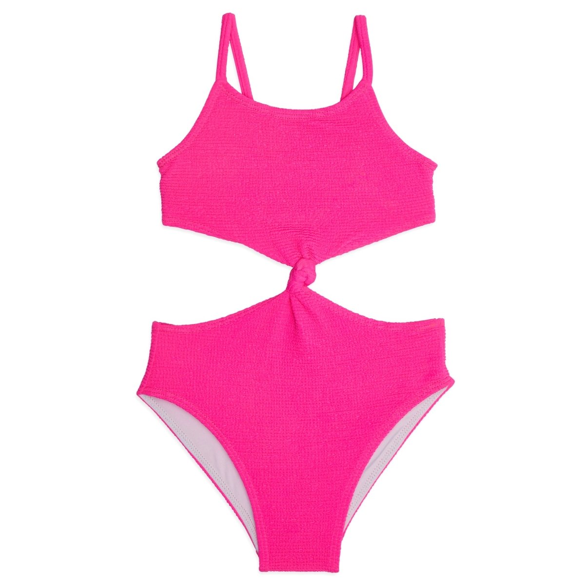 Green Stripe Ribbed Daisy Cut Out One Piece Bathing Suit main image 1