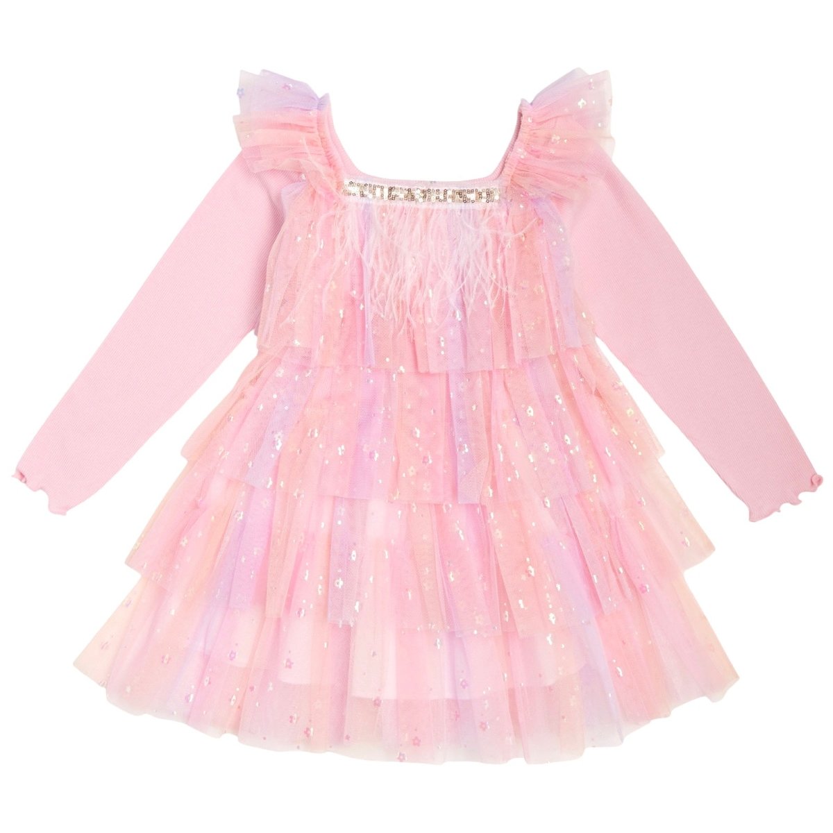 DAISY FEATHER TUTU DRESS - DRESSES