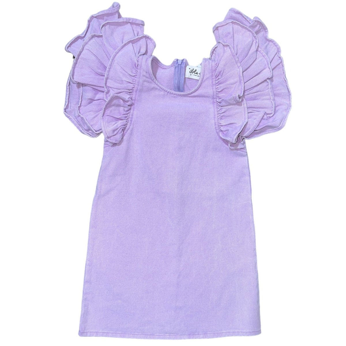 DENIM RUFFLE DRESS - DRESSES