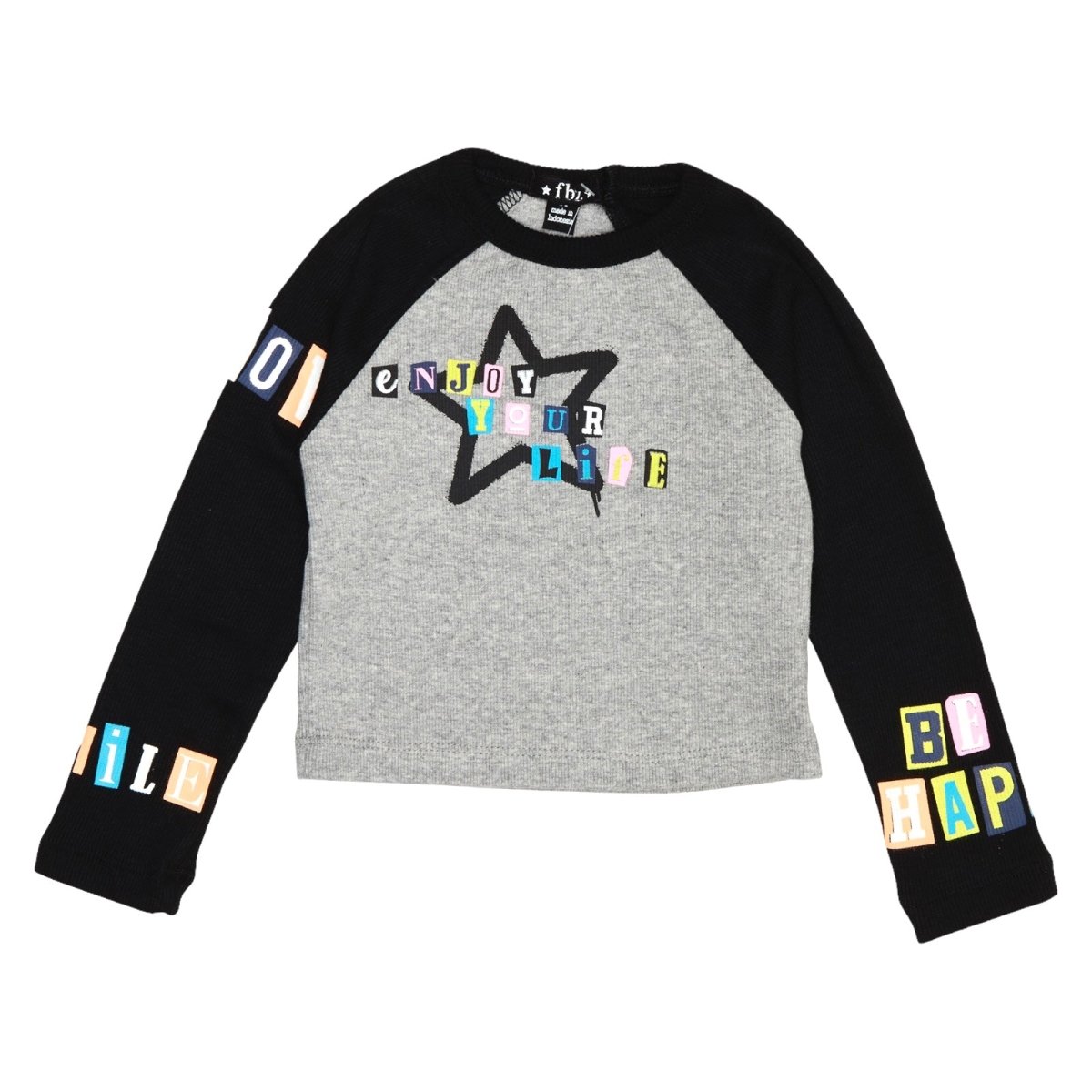 ENJOY YOUR LIFE STATS RAGLAN LONG SLEEVE TSHIRT - LONG SLEEVE TOPS