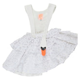 FAIRYTALE SWAN RUFFLE DRESS - DRESSES