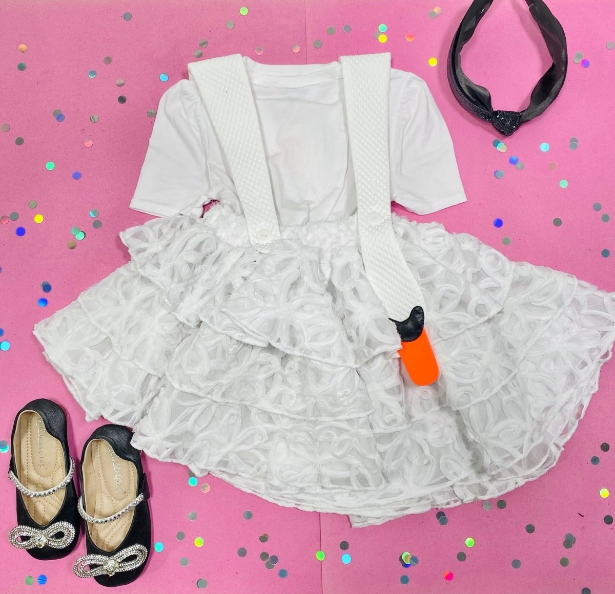 FAIRYTALE SWAN RUFFLE DRESS - DRESSES