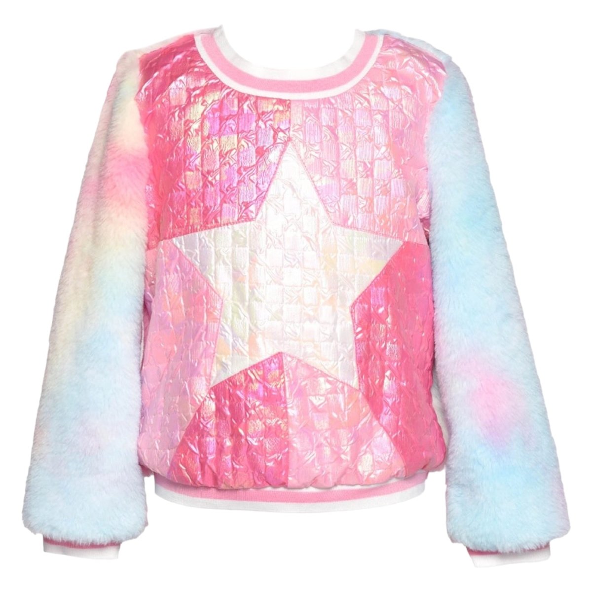 FAUX FUR STAR SWEATSHIRT (PREORDER) - SARA SARA