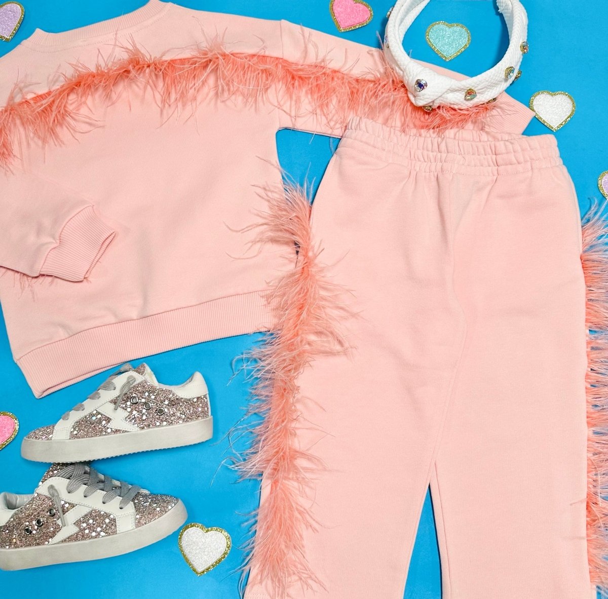 FEATHER TRIM PANTS - ANDORINE
