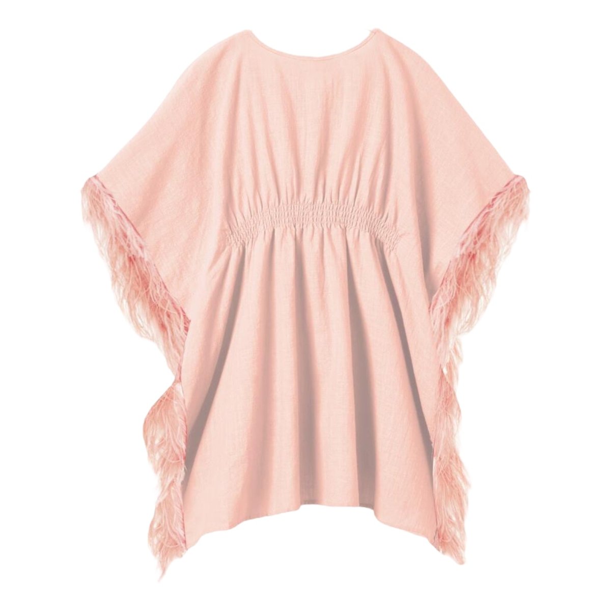 FEATHER TRIMMED KAFTAN COVER UP - COVER UPS