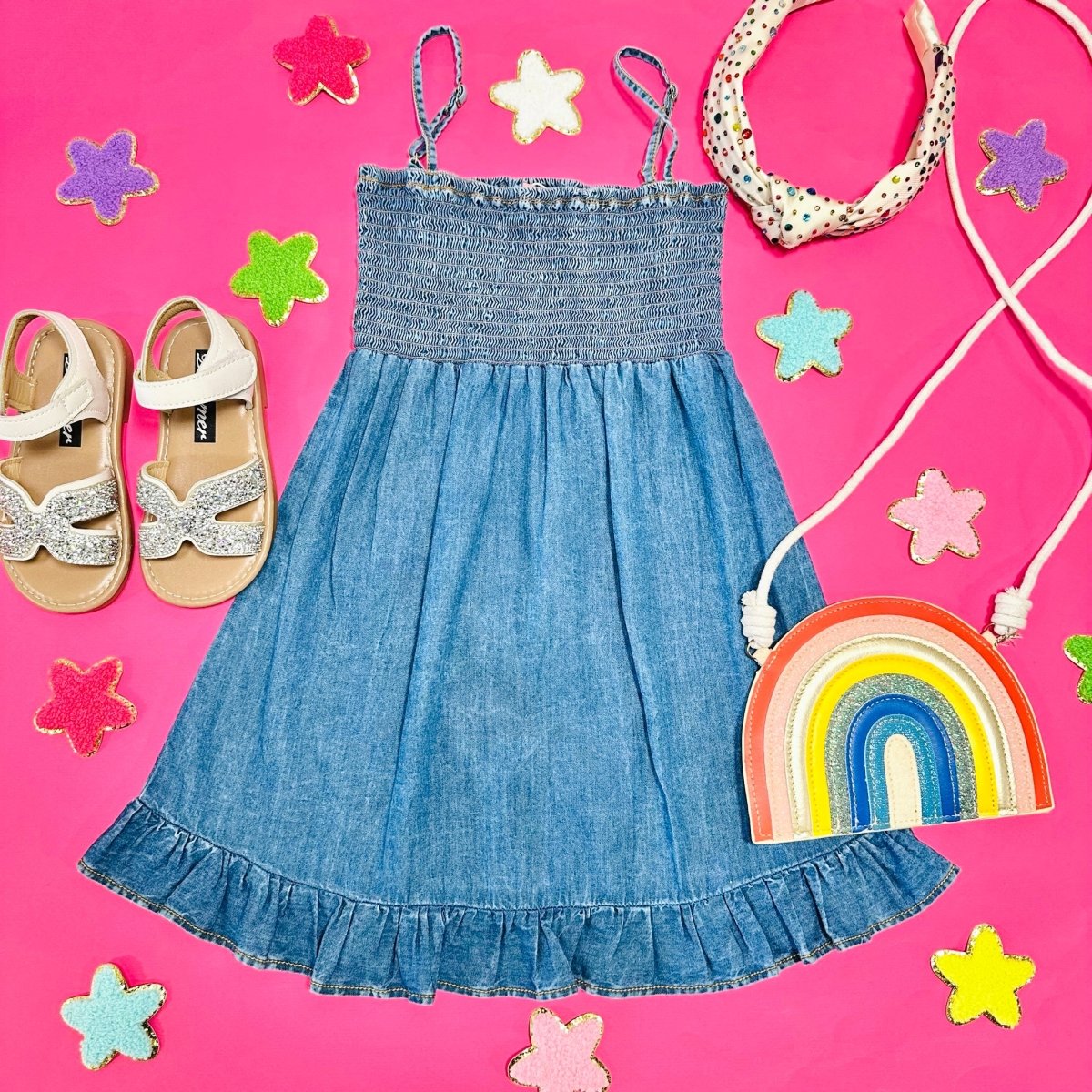 FIOLA DENIM DRESS - DRESSES