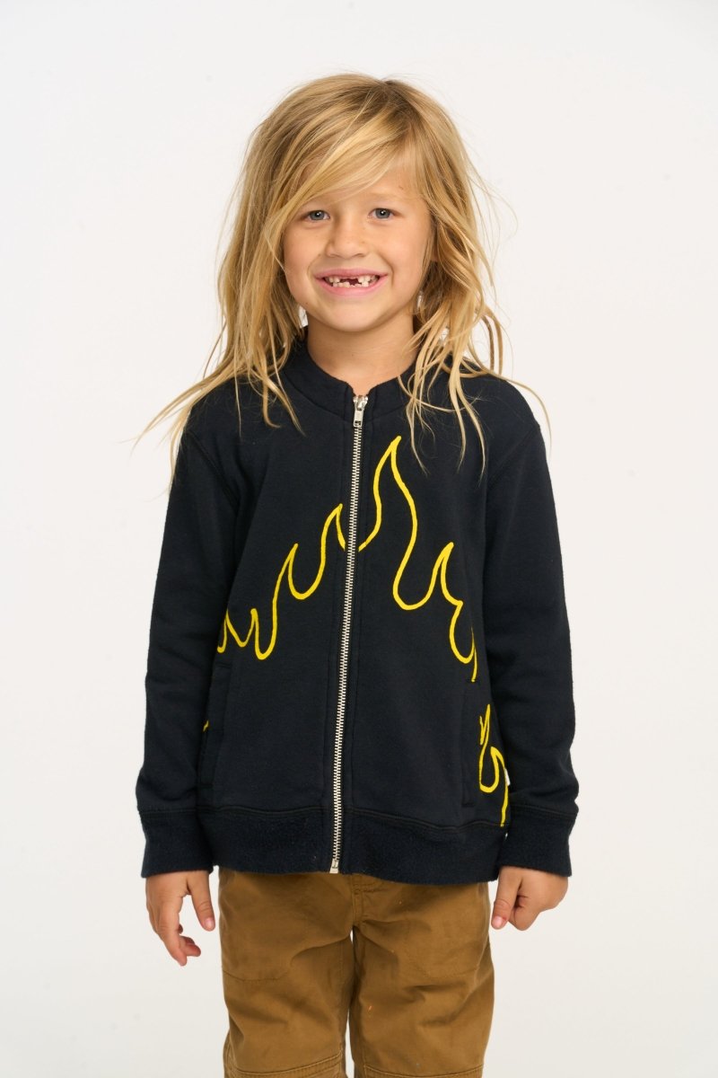 FLAMES ZIP UP HOODIE - HOODIES