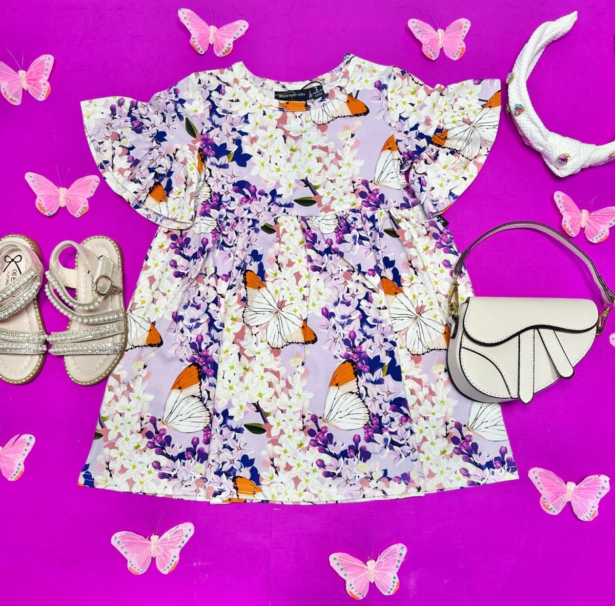 FLORAL RUFFLE DRESS - DRESSES