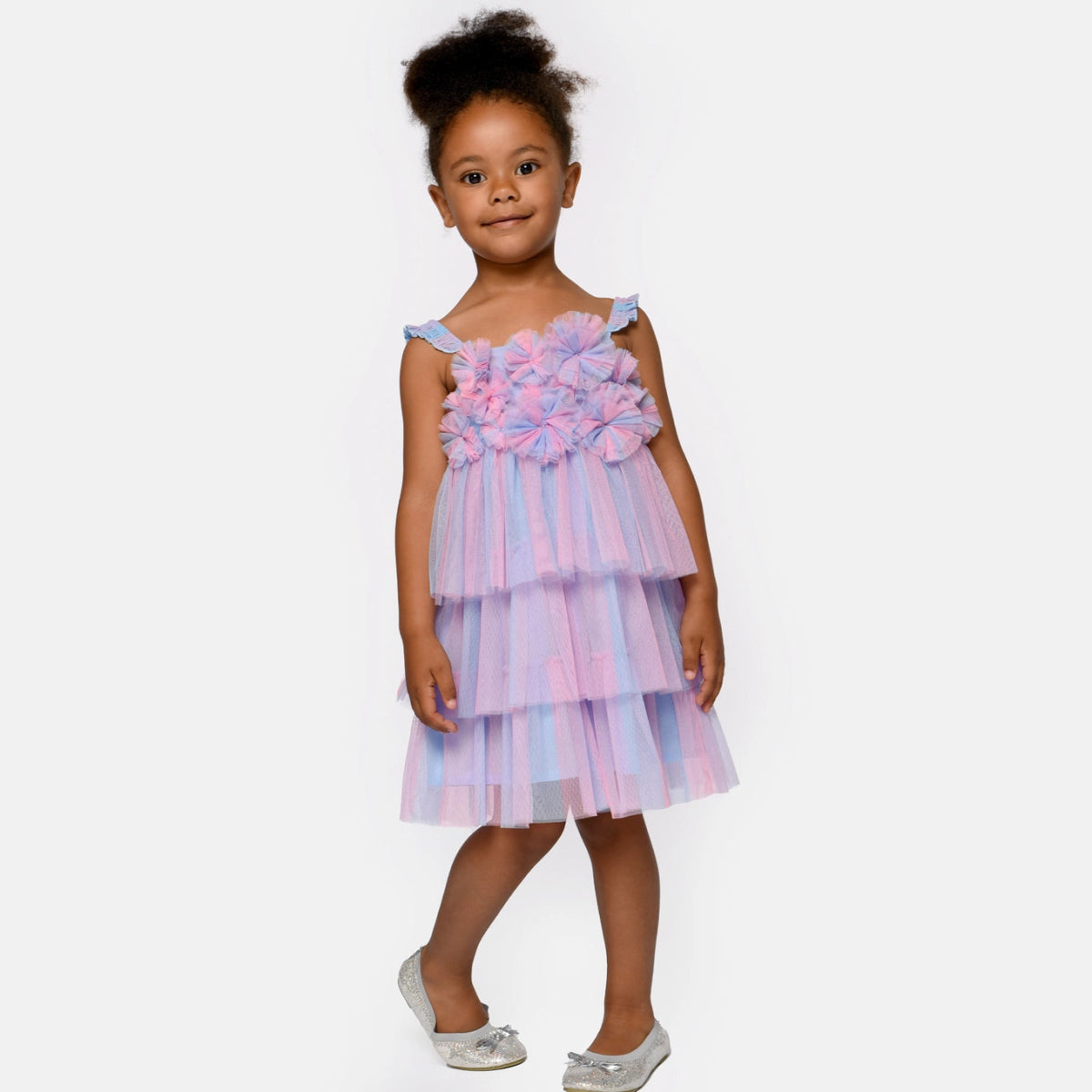 FLOWER MESH TUTU DRESS - DRESSES