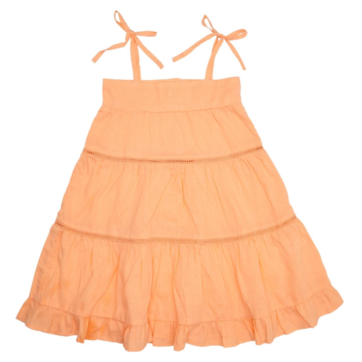 Flowy Maxi Dress for Girls Mini Dreamers 6 Orange by Tocoto Vintage