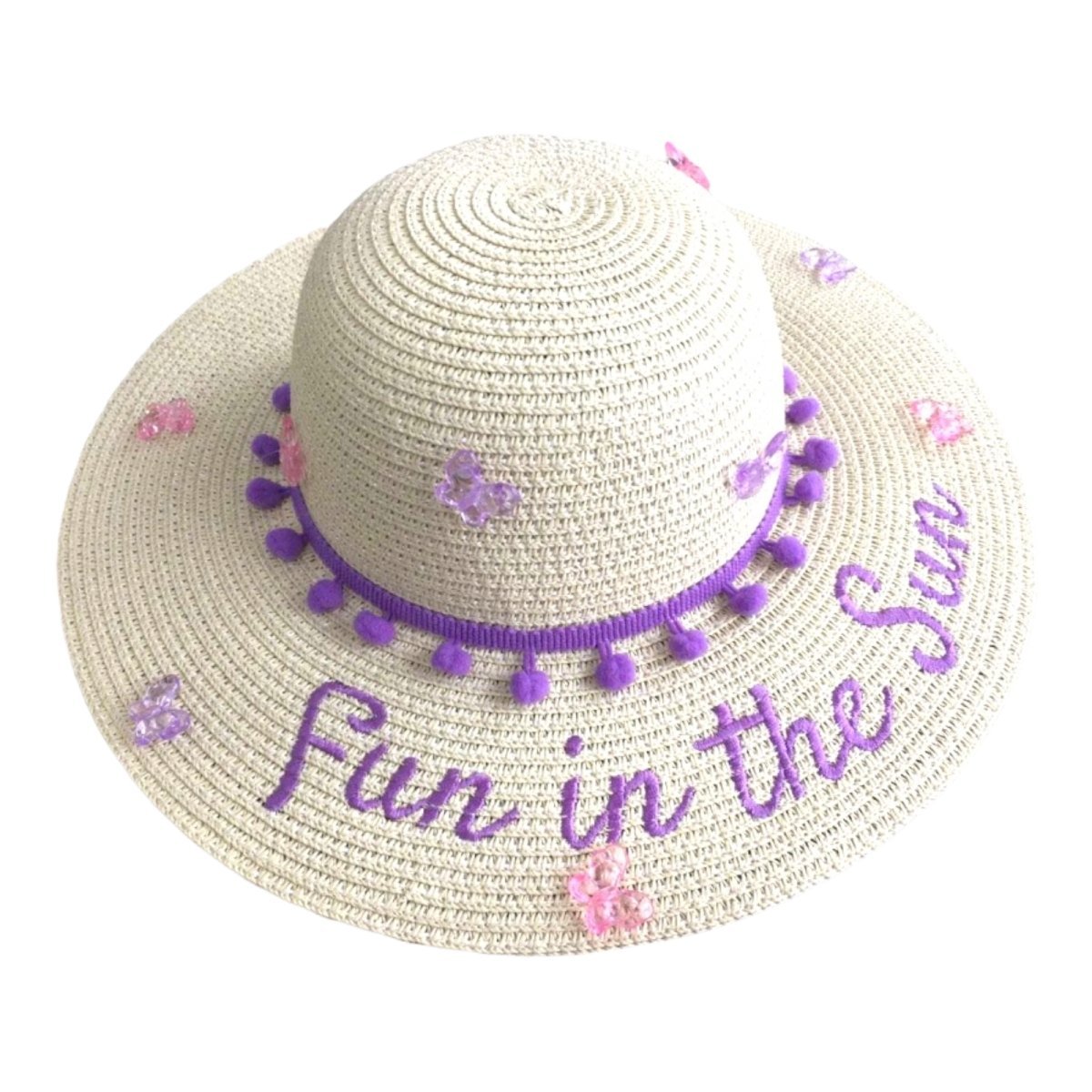 FUN IN THE SUN POM POM STRAW HAT - HATS