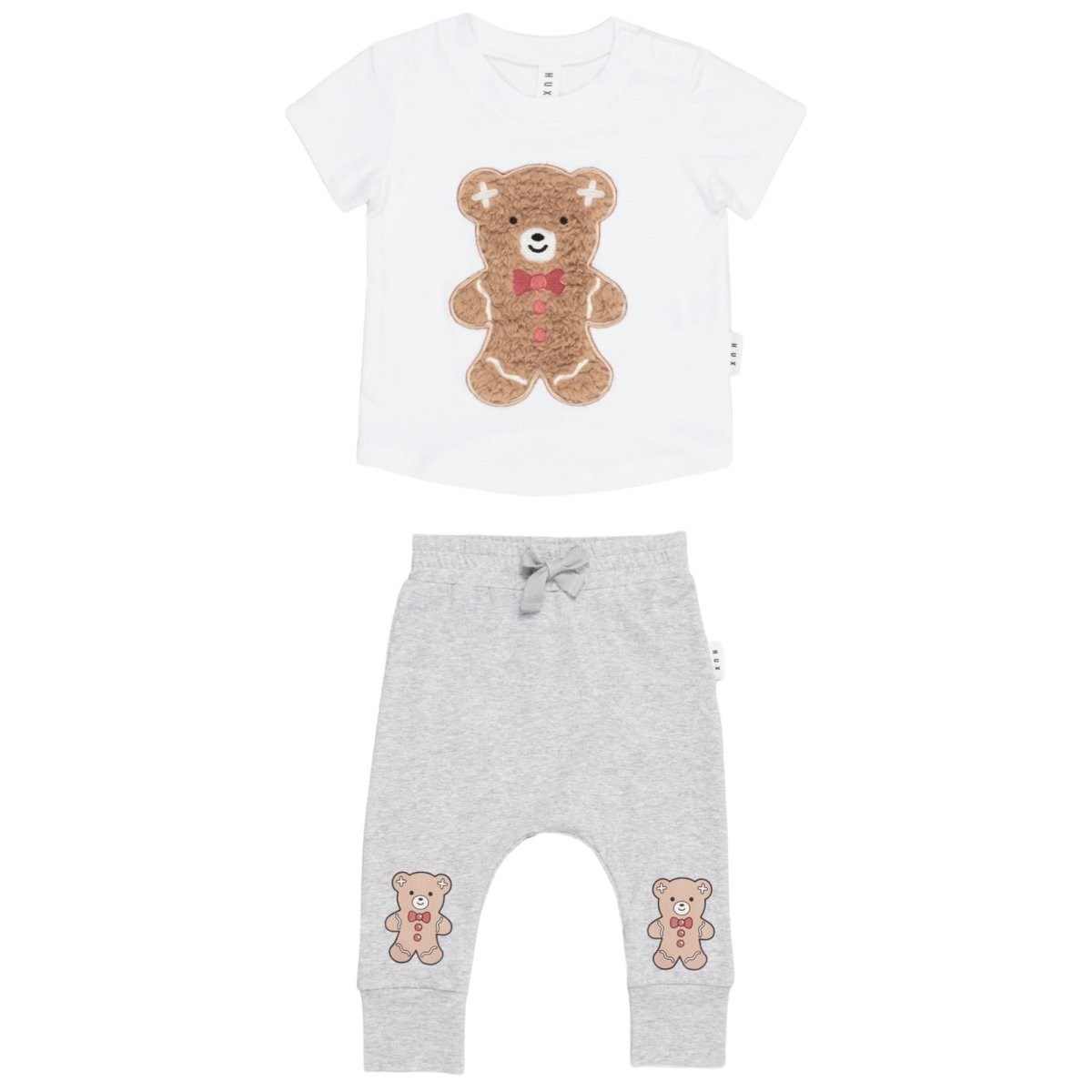 FUZZY GINGERBREAD TSHIRT AND PANTS SET - HUXBABY