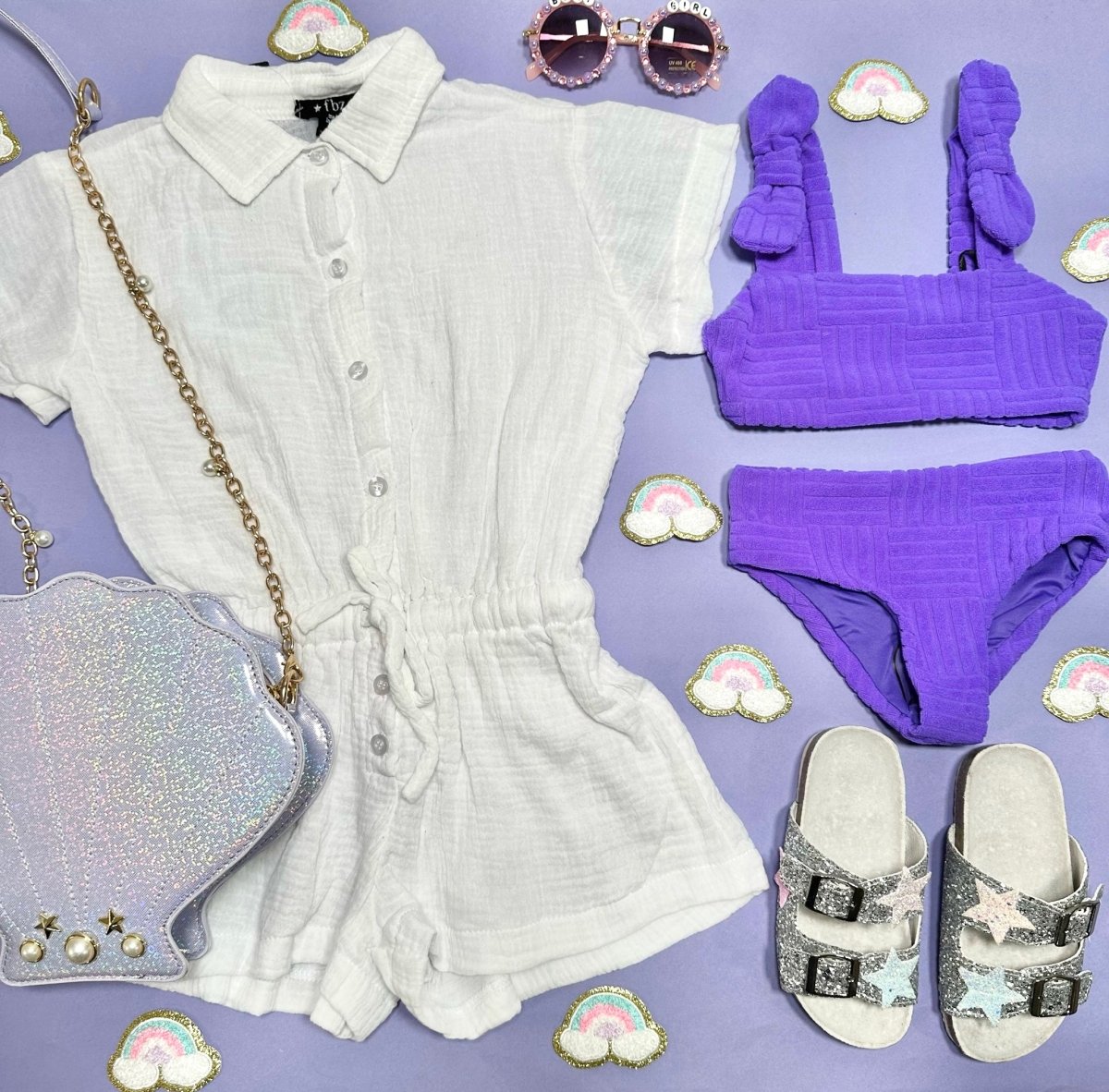 GAUZE BEACH COVER UP ROMPER - ROMPERS