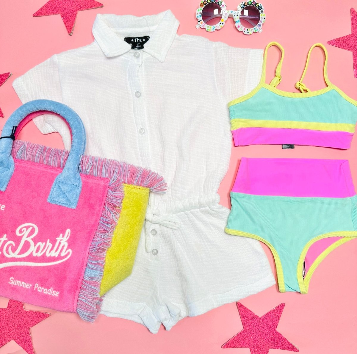 GAUZE BEACH COVER UP ROMPER - ROMPERS