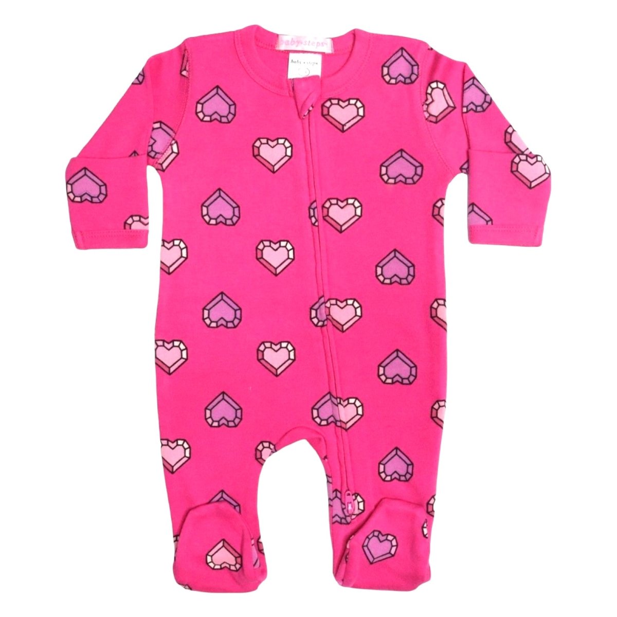 GEM HEARTS FOOTIE - BABY STEPS