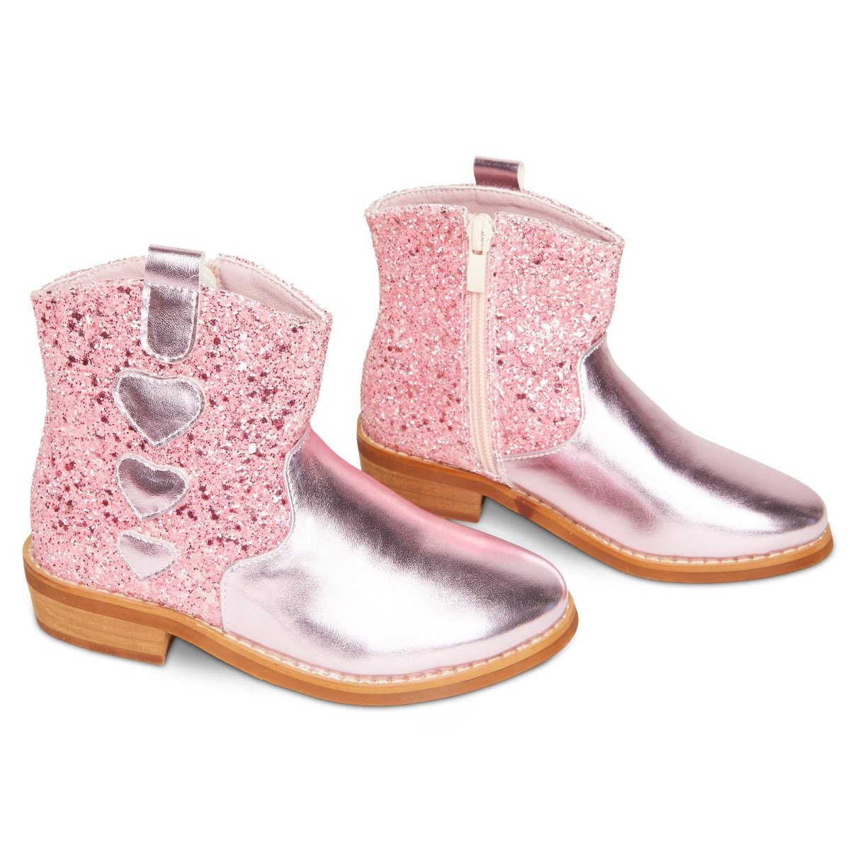 GEORGIA GLITTER HEART BOOTS - BOOTS