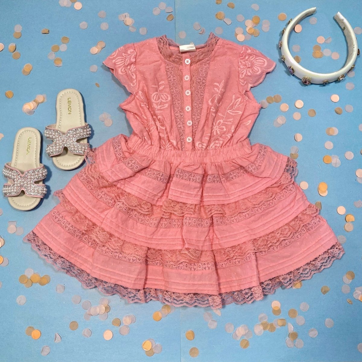 GINA EMBROIDERED DRESS - DRESSES