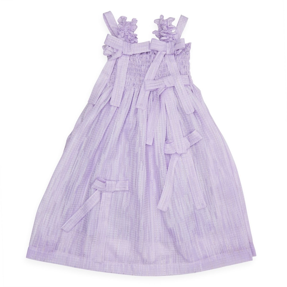 purple ribbon dress GLORIA SHIMMER RIBBON DRESS