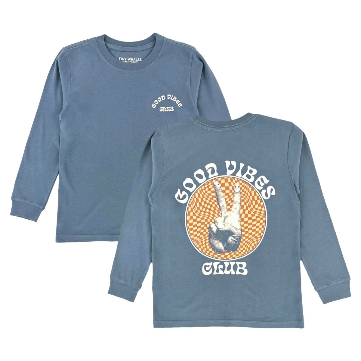 GOOD VIBES CLUB LONG SLEEVE TSHIRT - TINY WHALES