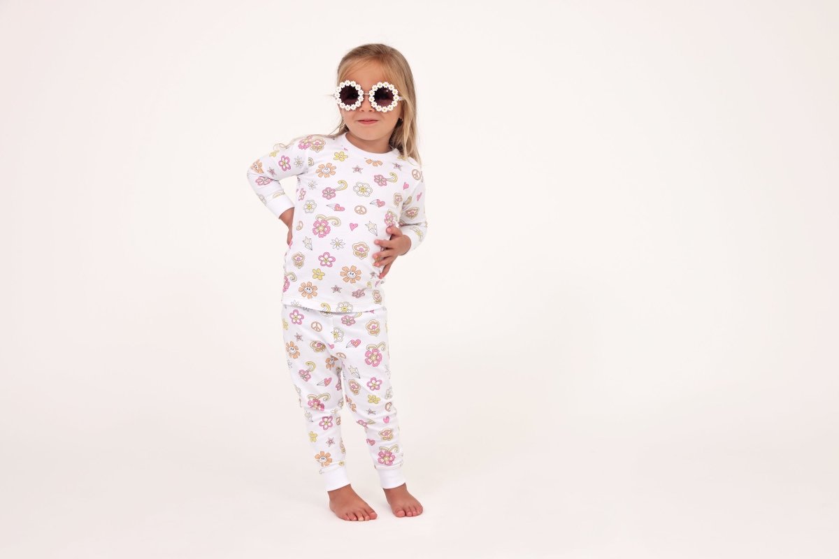 GROOVY LONG SLEEVE TWO PIECE PJS - PAJAMAS