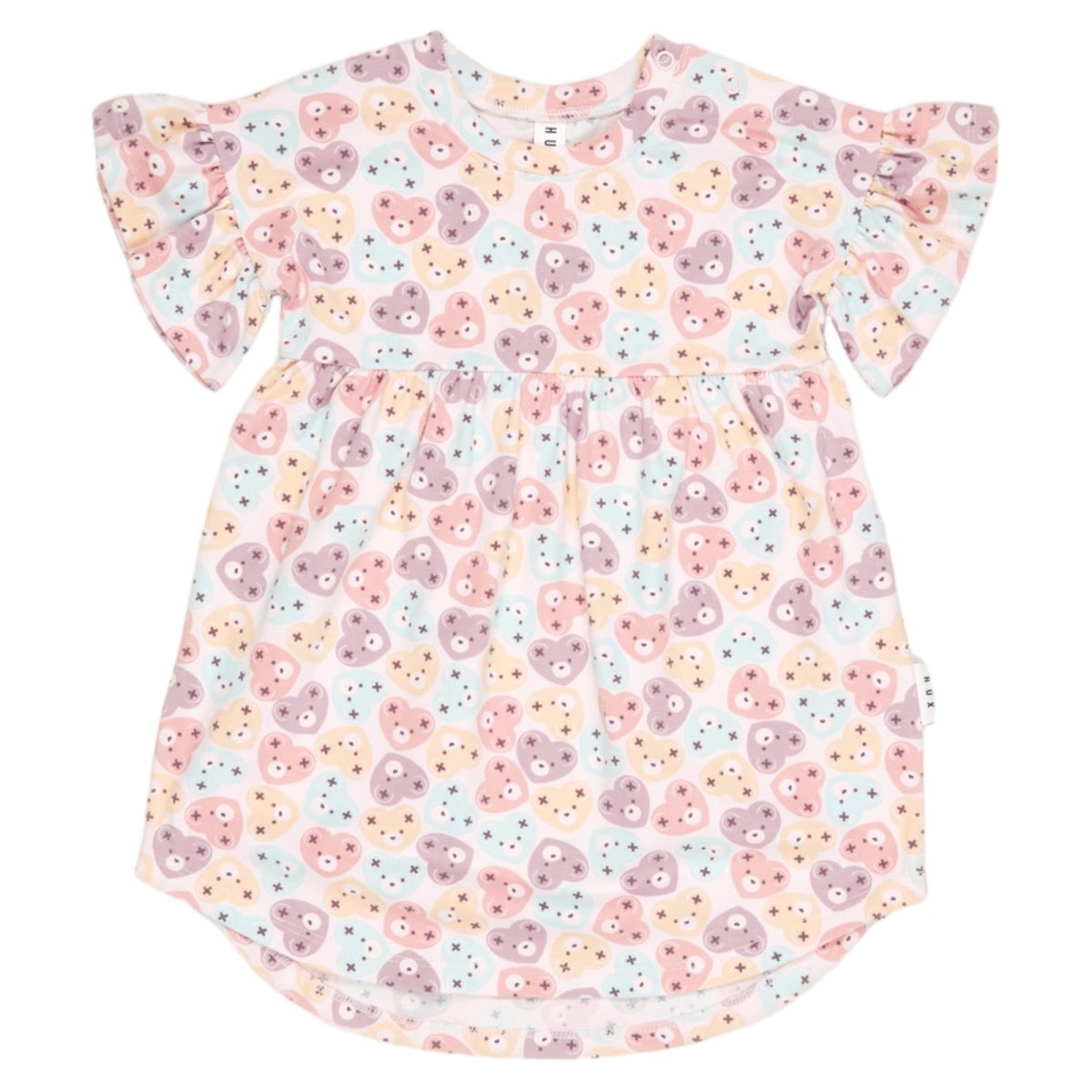 HEART BEAR FRILL SWIRL DRESS (PREORDER) - HUXBABY