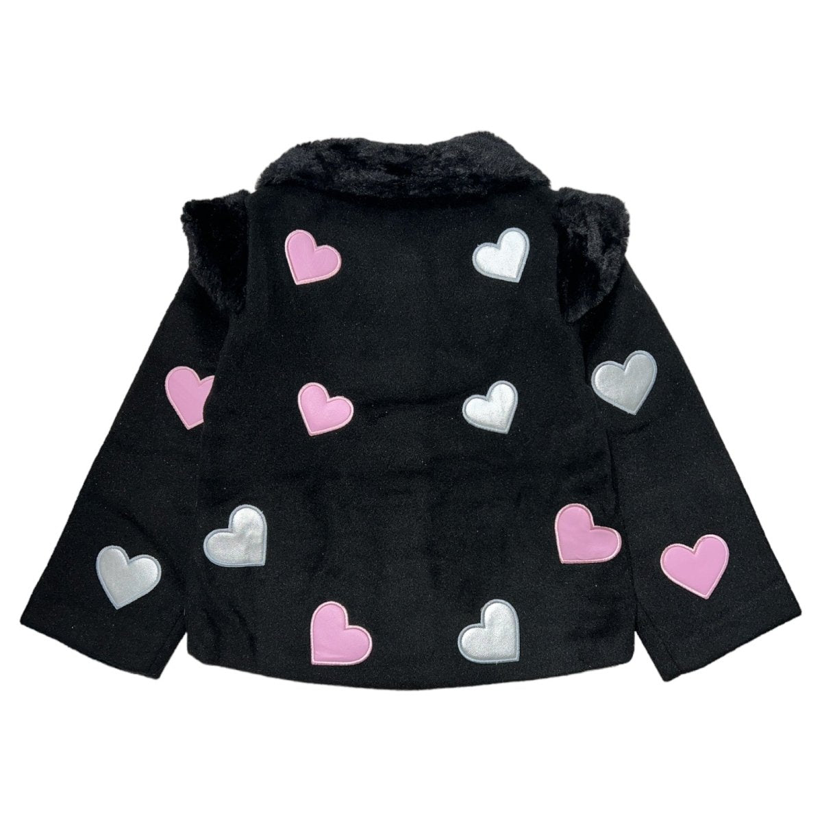 HEARTS PATCH FUR TRIM JACKET - JACKETS