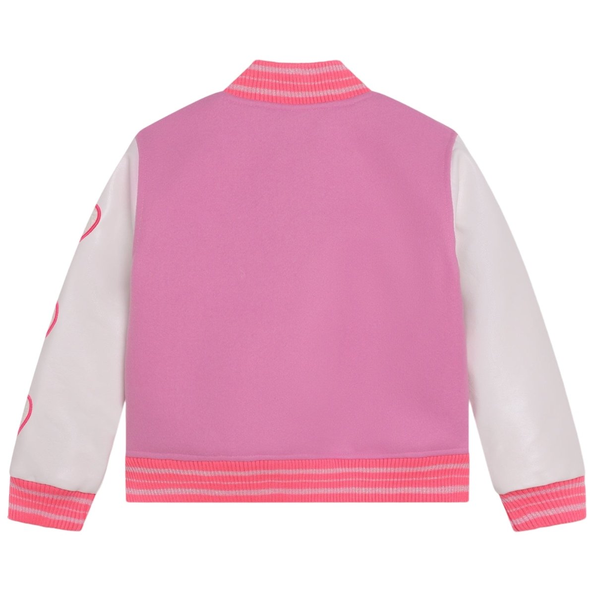 HEARTS PLEATHER VARSITY JACKET - JACKETS