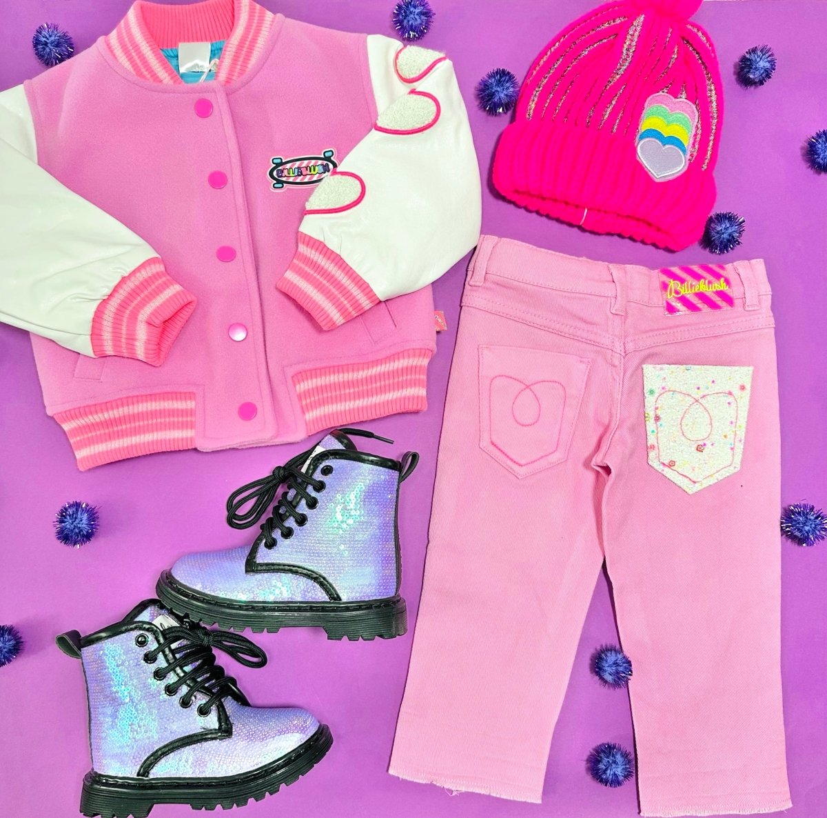 HEARTS PLEATHER VARSITY JACKET - JACKETS