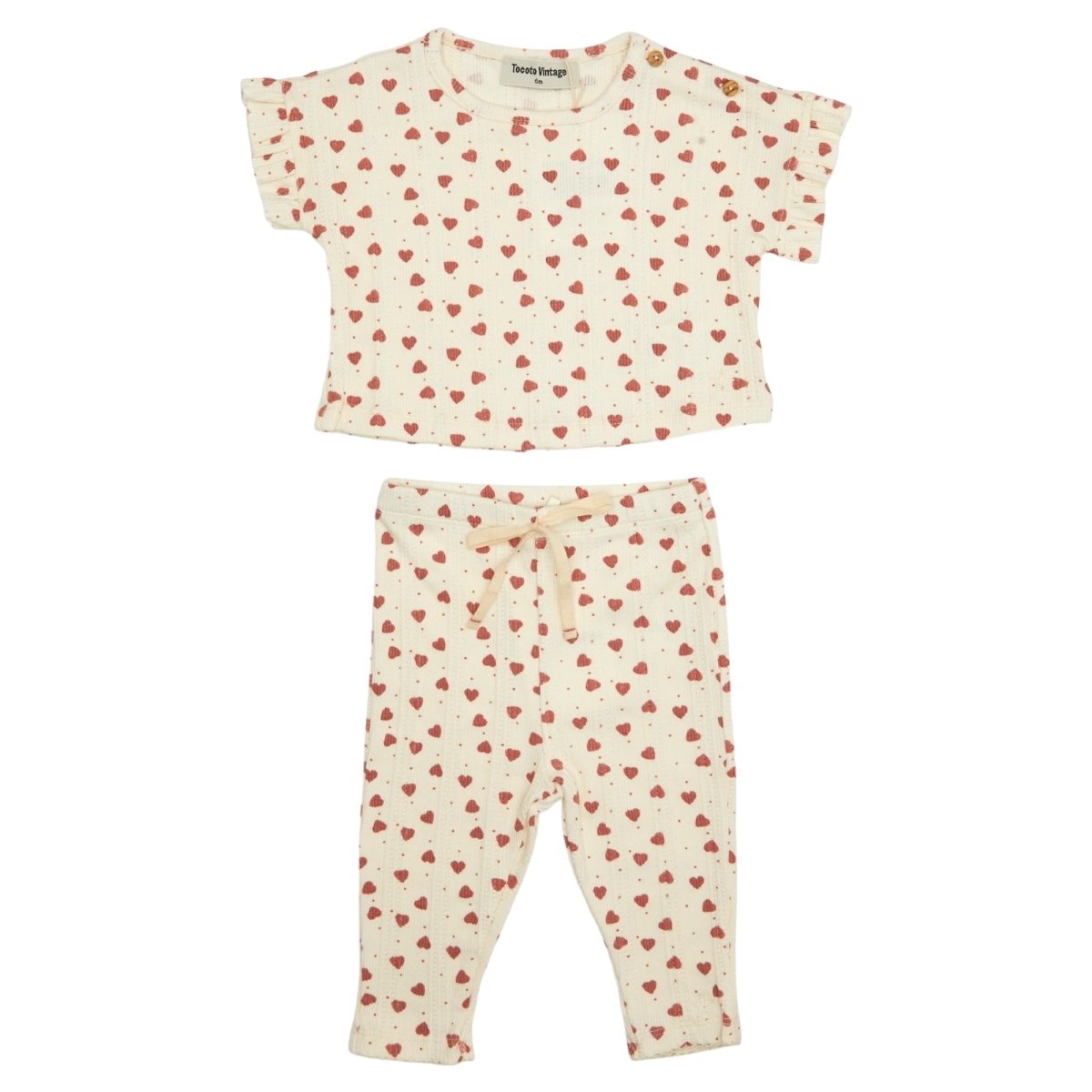 HEARTS RIBBED TOP AND LEGGINGS SET - SET