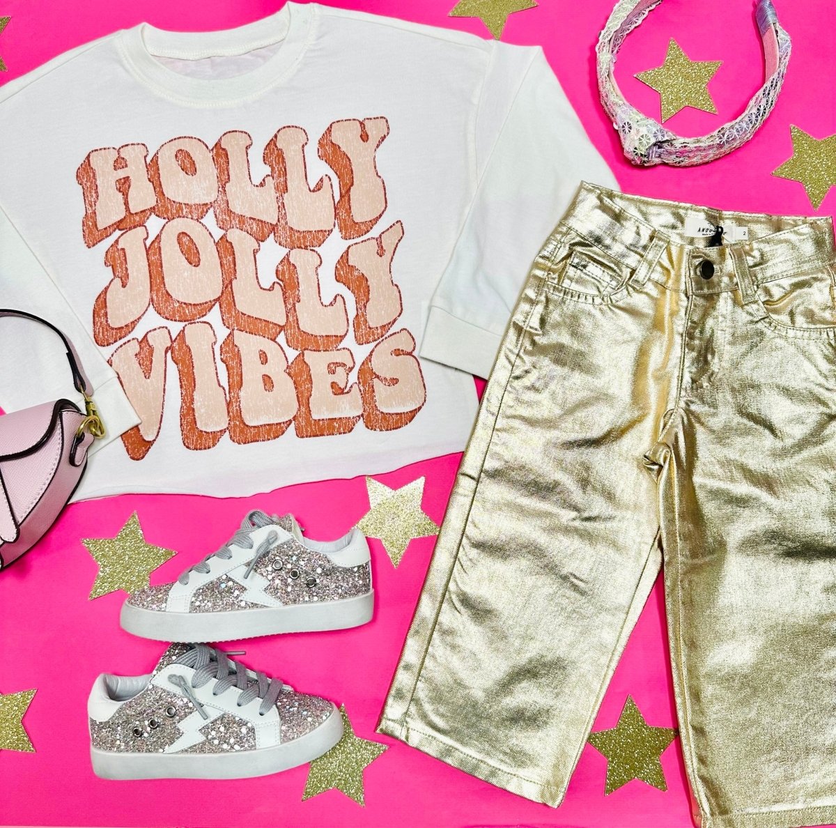 HOLLY JOLLY VIBES LONG SLEEVE TSHIRT - LONG SLEEVE TOPS