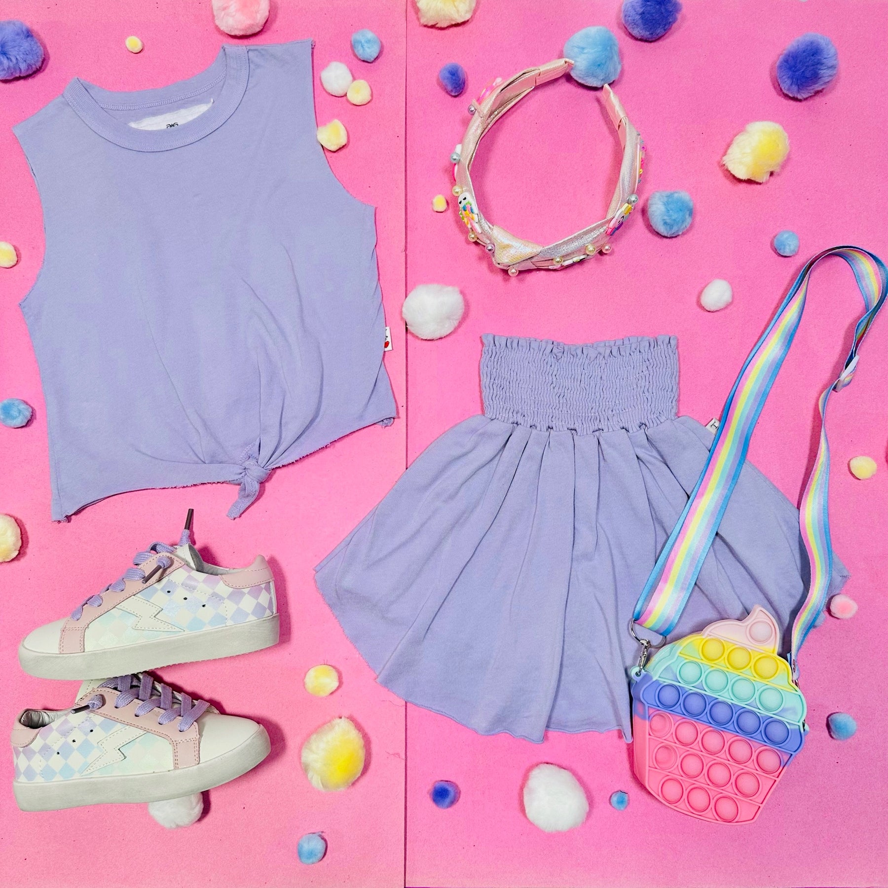 SMOCKING PLEATED SKORT - SHORTS