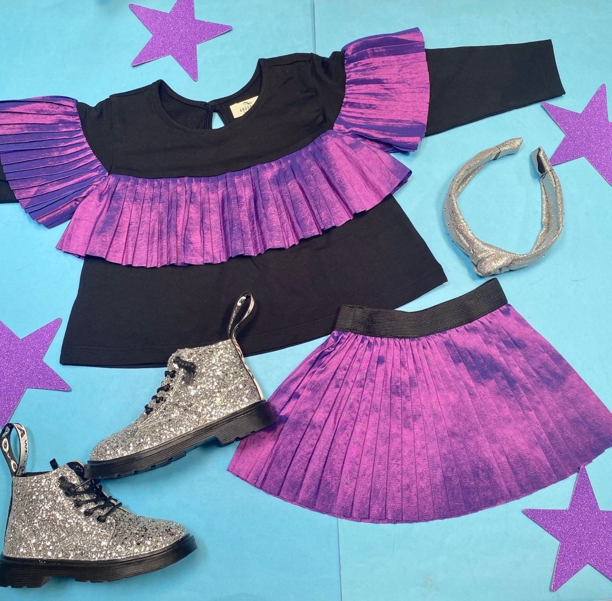 IRIDESCENT PLEATED SKIRT - SKIRTS