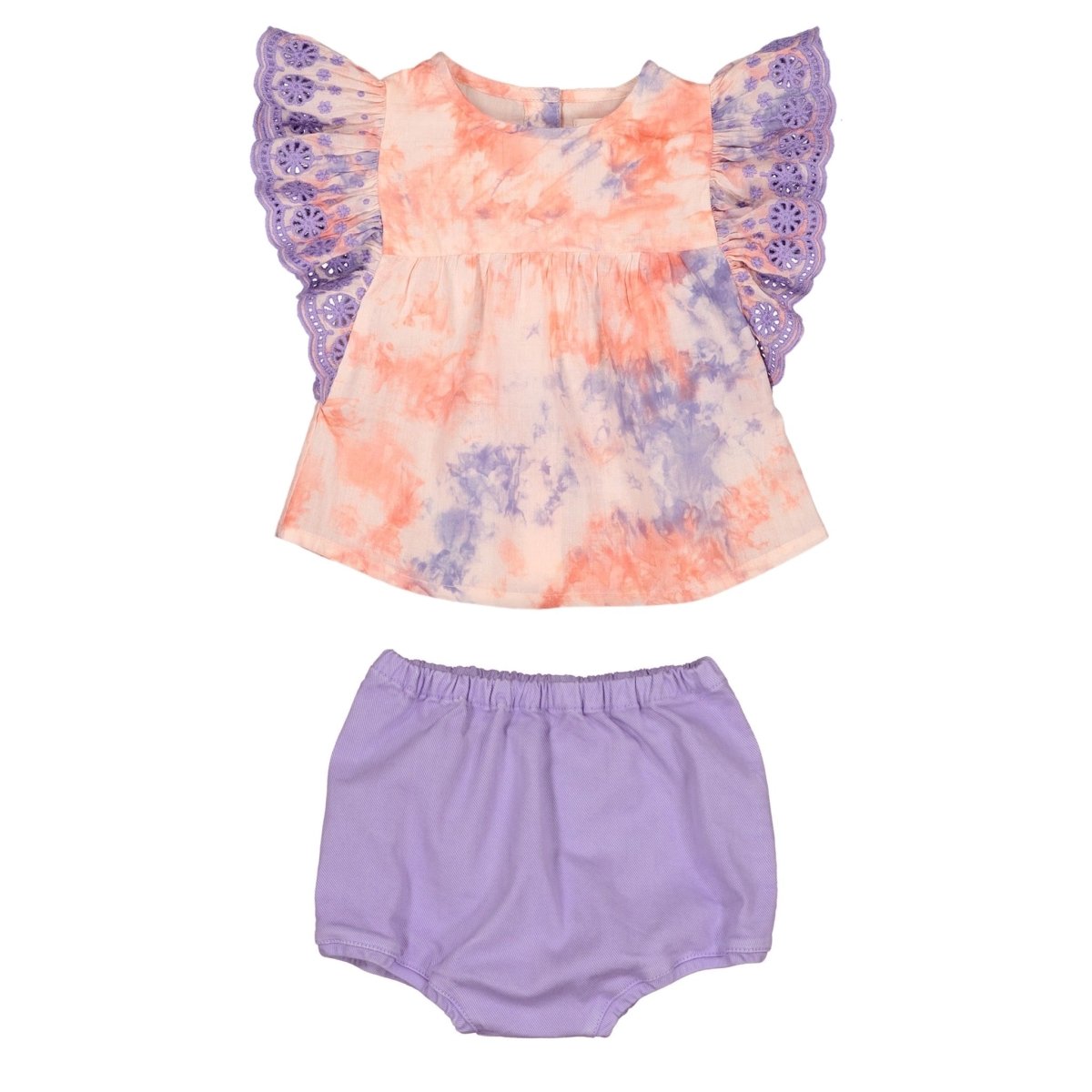 JASMIN TIE DYE LACE TUNIC AND BLOOMERS SET - SET
