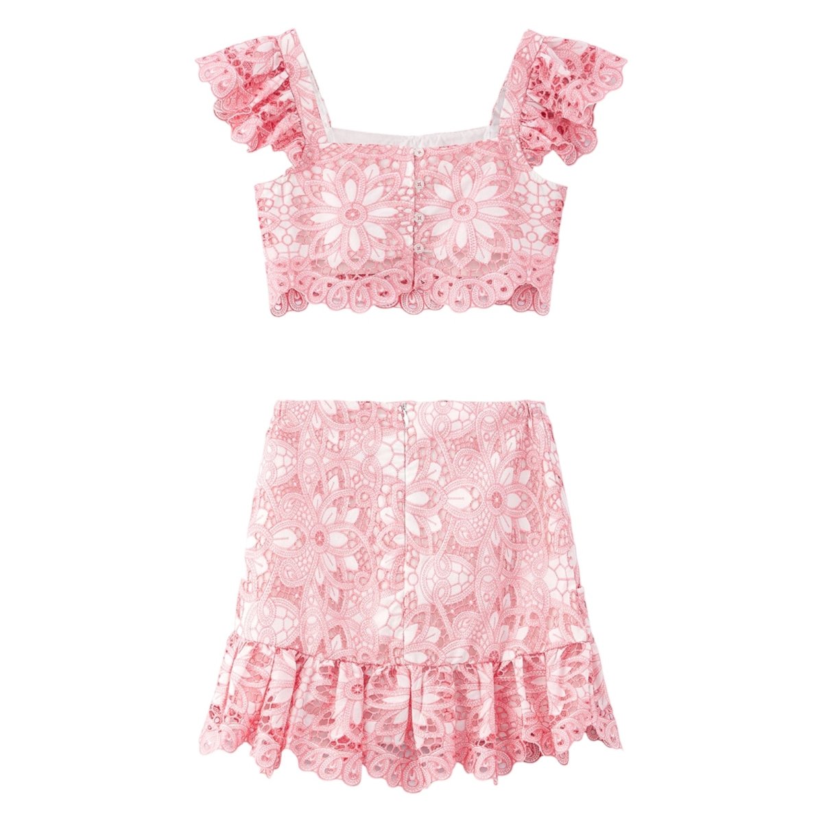 KIERA EMBROIDERED CROP TOP AND SKIRT SET (PREORDER) - MARLO