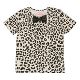 LEOPARD PRINT BOW TIE TSHIRT - SHORT SLEEVE TOPS