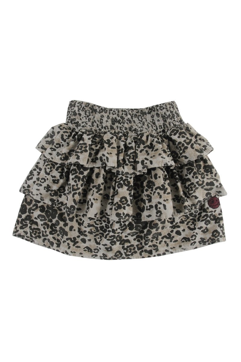 LEOPARD SLEEPY RUFFLE SKIRT - SKIRTS