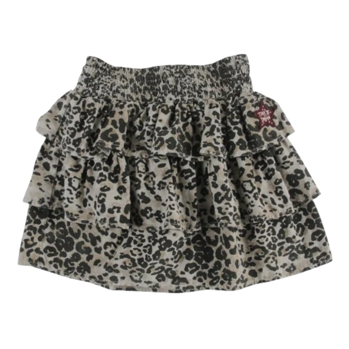 LEOPARD SLEEPY RUFFLE SKIRT - SKIRTS